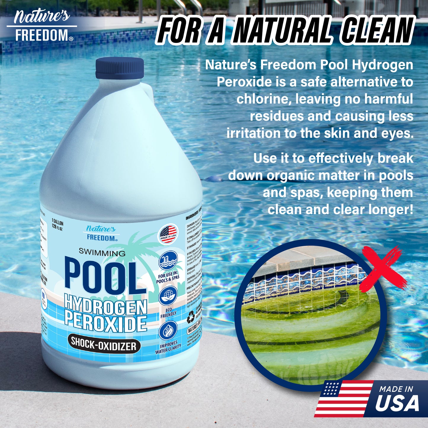 12% Hydrogen Peroxide Swimming Pool and Spa Non-Chlorine Shock-Oxidizer (4 Gallons)