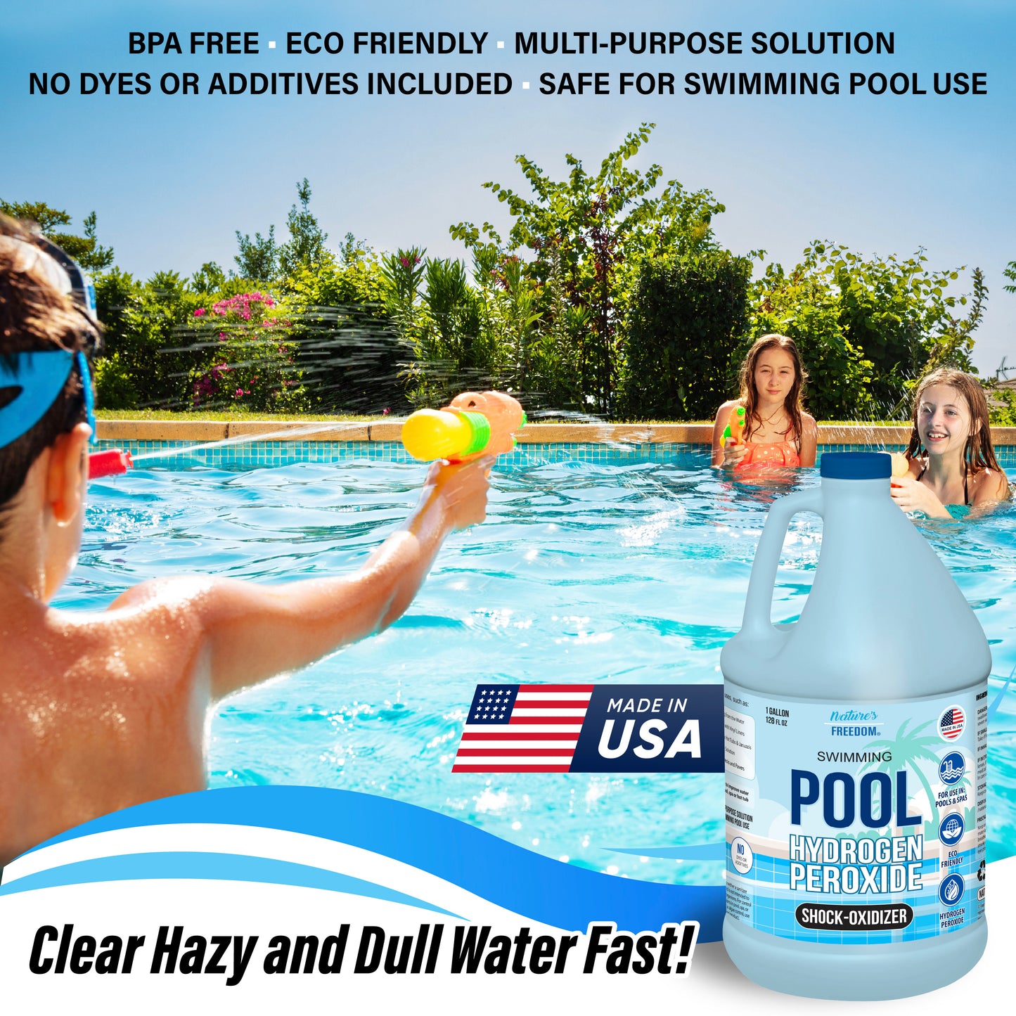 12% Hydrogen Peroxide Swimming Pool and Spa Non-Chlorine Shock-Oxidizer (1 Gallon)