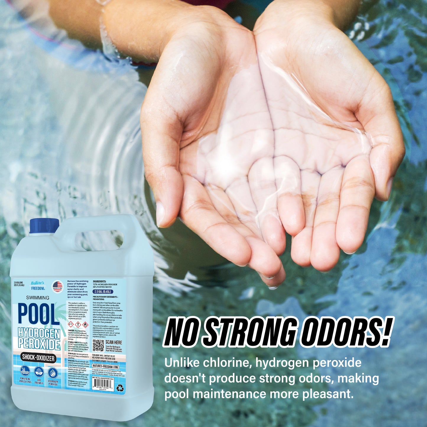 12% Hydrogen Peroxide Swimming Pool and Spa Non-Chlorine Shock-Oxidizer (2.5 Gallon)