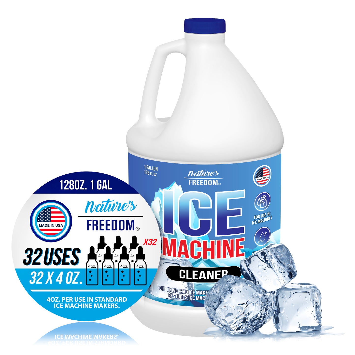 1 Gallon Ice Machine Descaler - Nickel-Safe Solution for Limescale-Free Ice Making